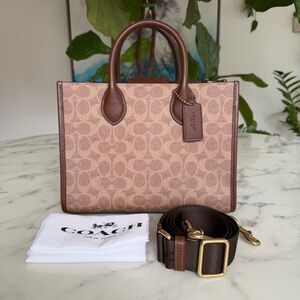 NWOT COACH Ace Tote Bag 26 In Signature Canvas CS251 Brass Tan Brown Crossbody